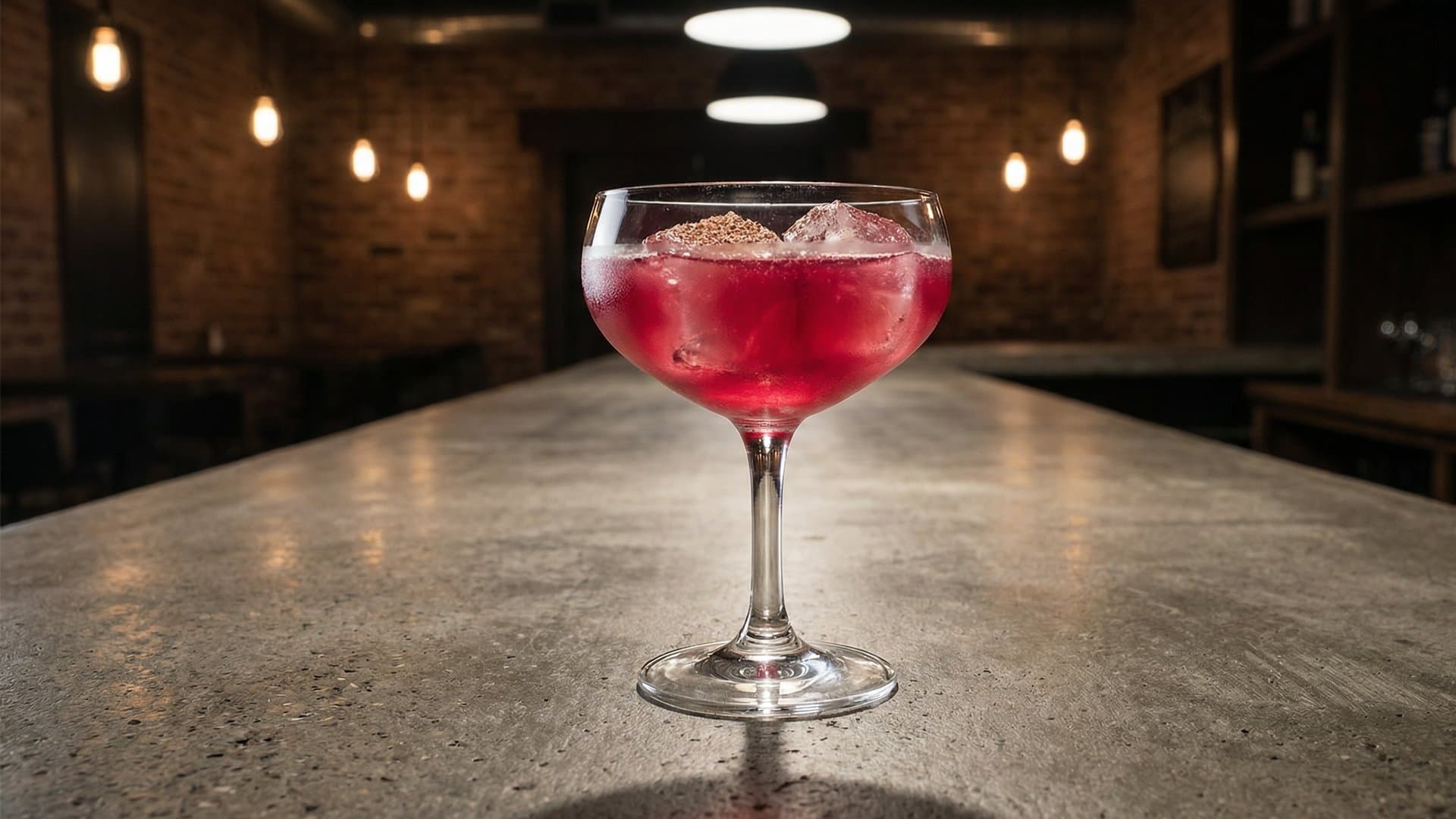 The Velvet Merchant cocktail in a Nick & Nora garnished with Freshly grated nutmeg