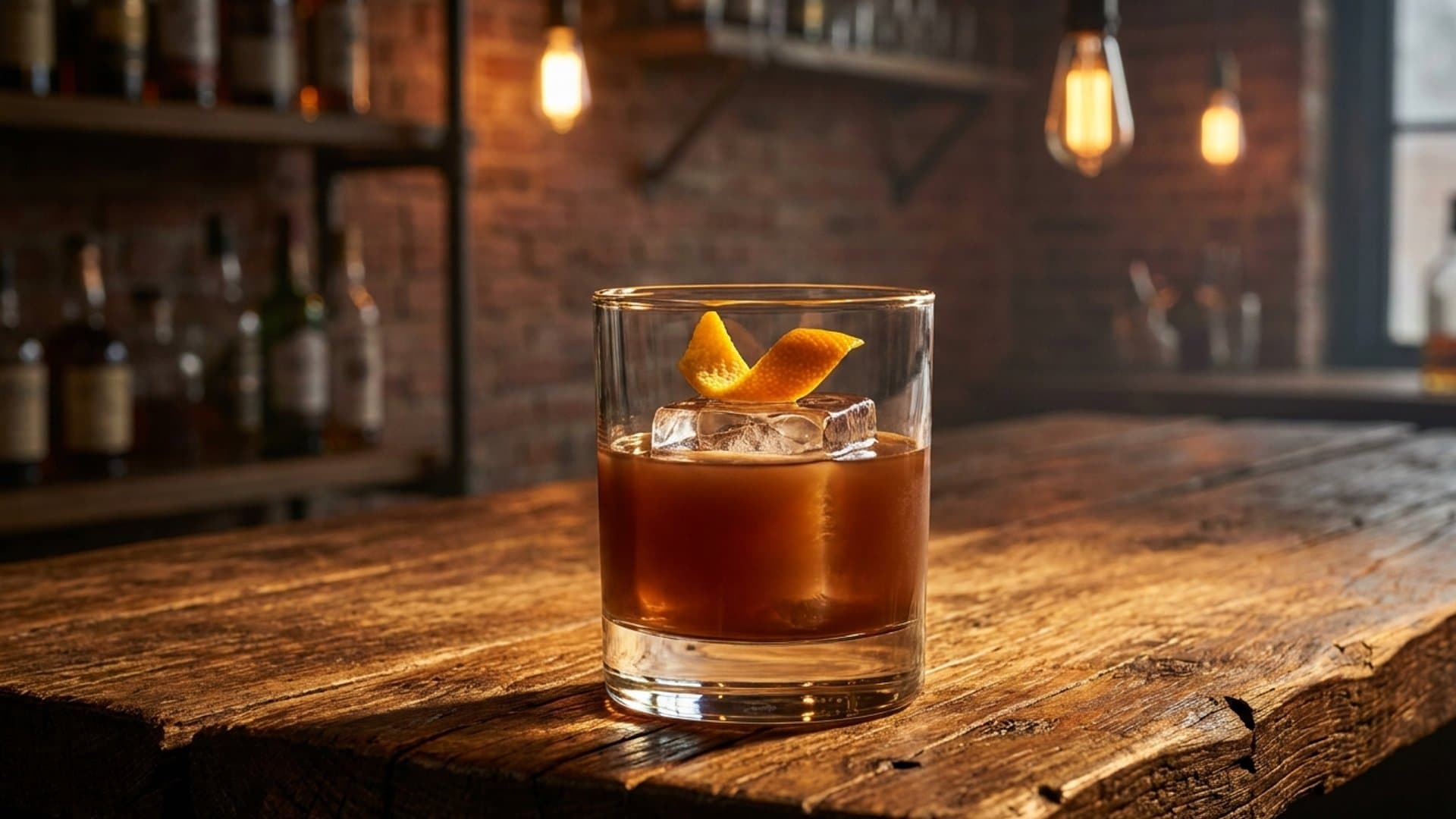 The Diplomat's Reserve cocktail in a coupe or rocks garnished with orange peel twist